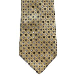 Michael Kors Yellow and Blue Geometric Print Silk Tie 60" by 3.5"